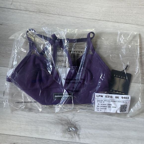 Savage Fenty Spotlight Low-Impact Sports Bra  NWT in packaging XS Punk PURPLE - Picture 4 of 6